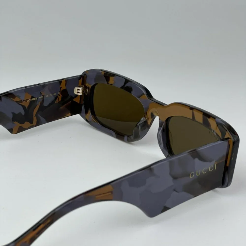 Gucci GG1426S 003 BRAND NEW Sunglasses Lilac Havana Brown Unisex Rectangle